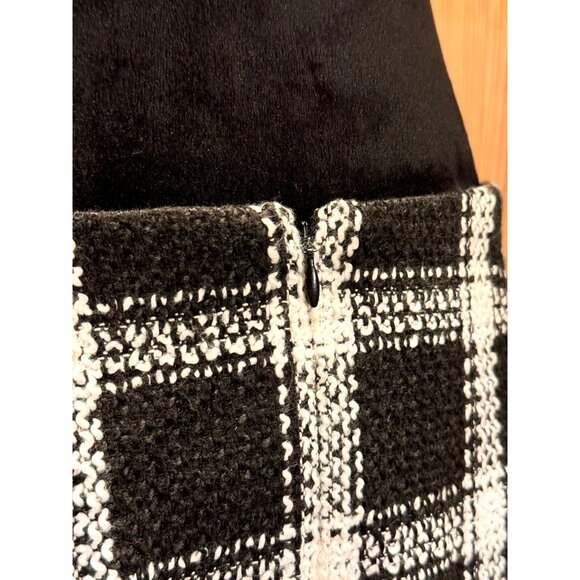 Banana Republic Womens Shepherd Check Plaid Mini Skirt Size 10 Black & White Woo - Picture 3 of 5